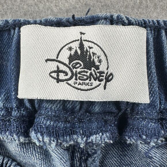 Disney Parks Mickey Mouse Denim Joggers Size XXS Jeans Pants Allover Print Hip - Picture 3 of 12